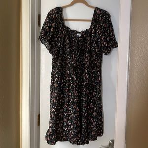 ANA Floral Empire Waist, Tiered Dress with Bubble Sleeves 3xl